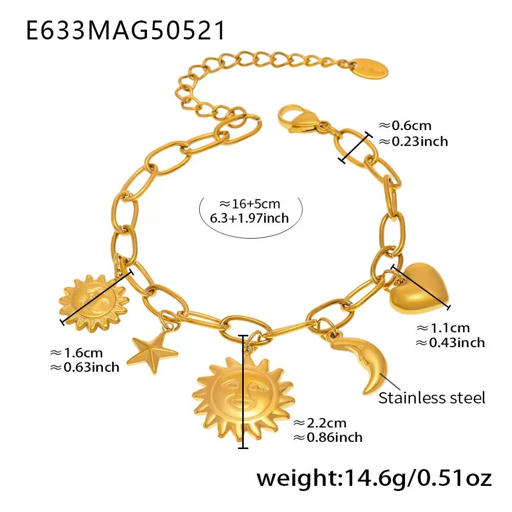 Sun charm bracelet/anklet