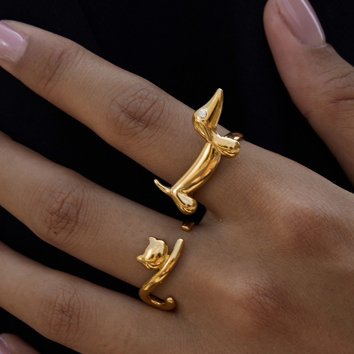 My lovely Cat and dog rings