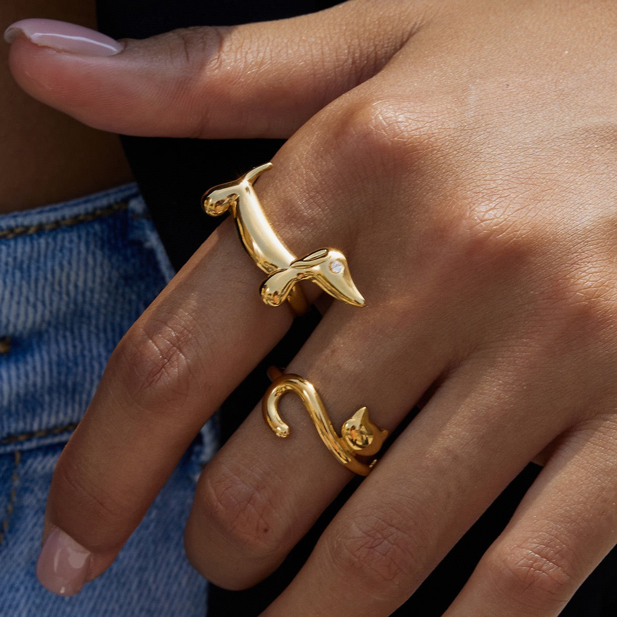 My lovely Cat and dog rings