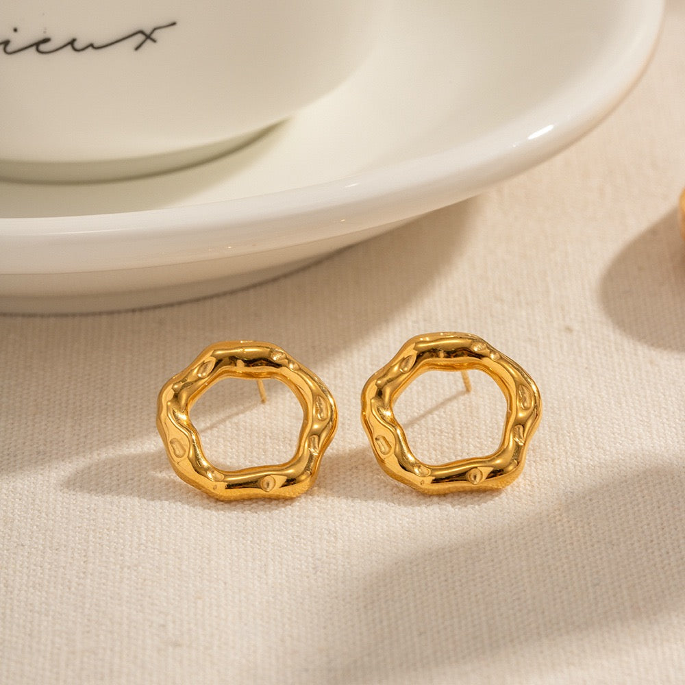 Galena Flower lava earrings