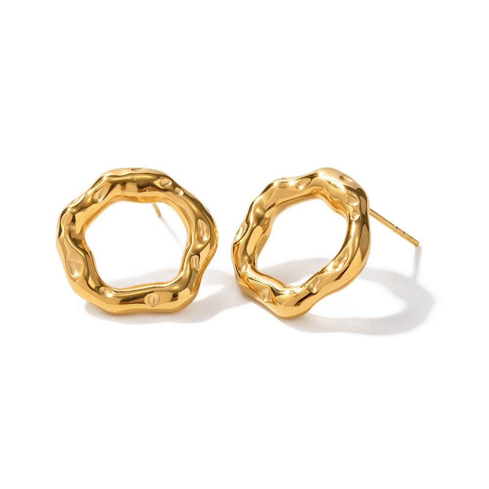 Galena Flower lava earrings