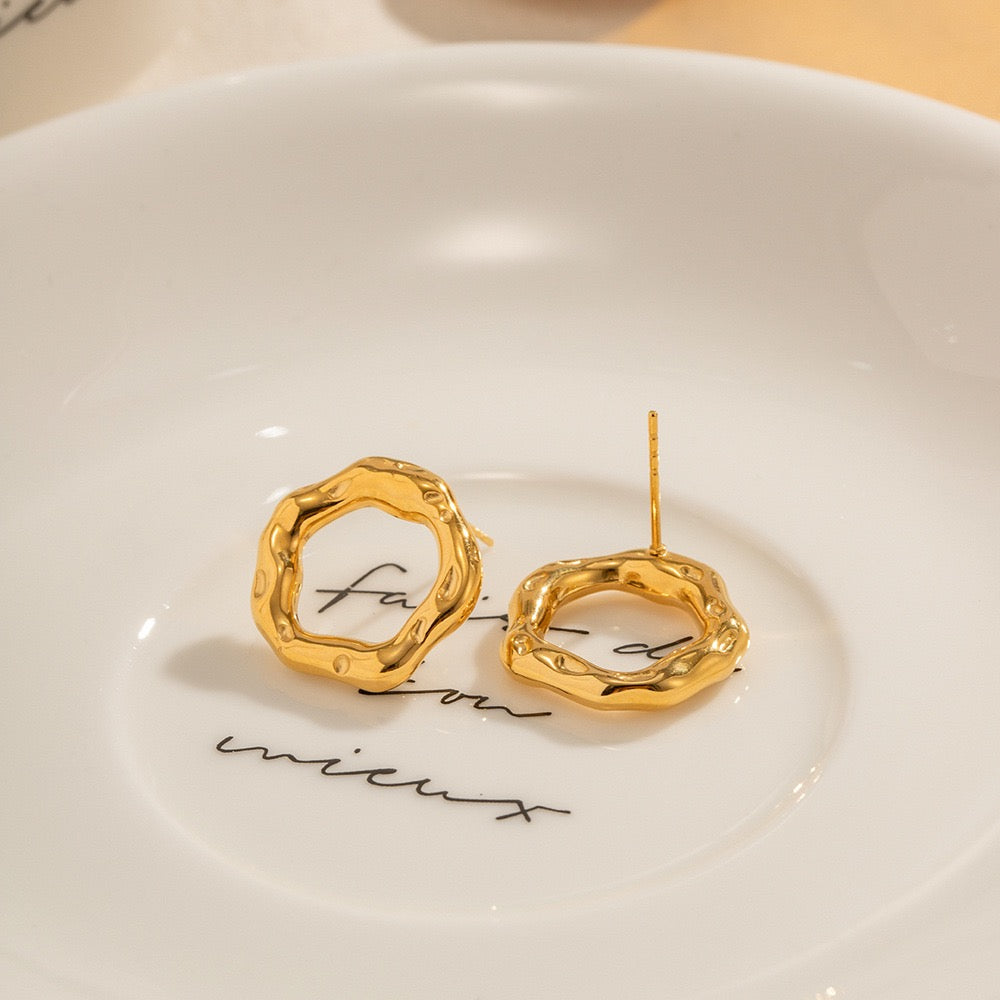 Galena Flower lava earrings