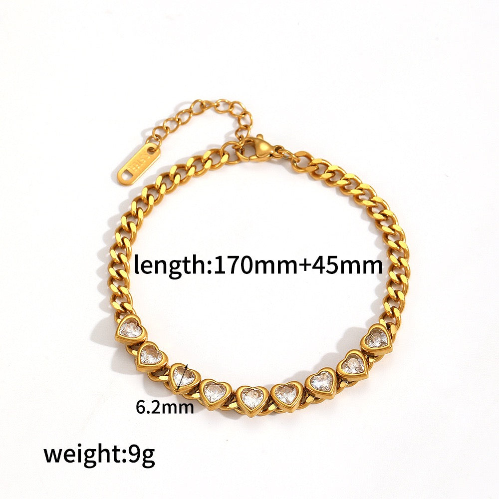 Heart rock bracelet
