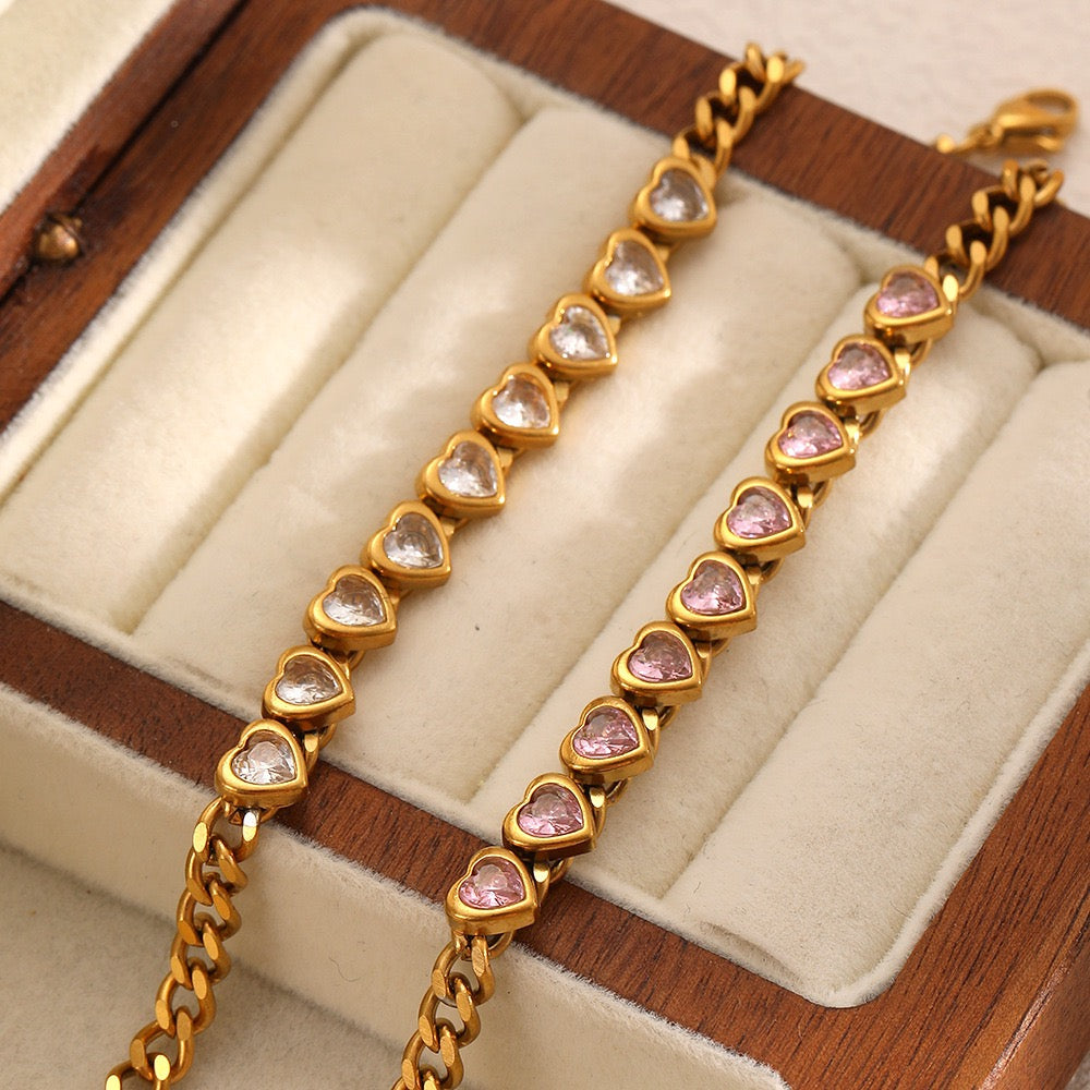 Heart rock bracelet