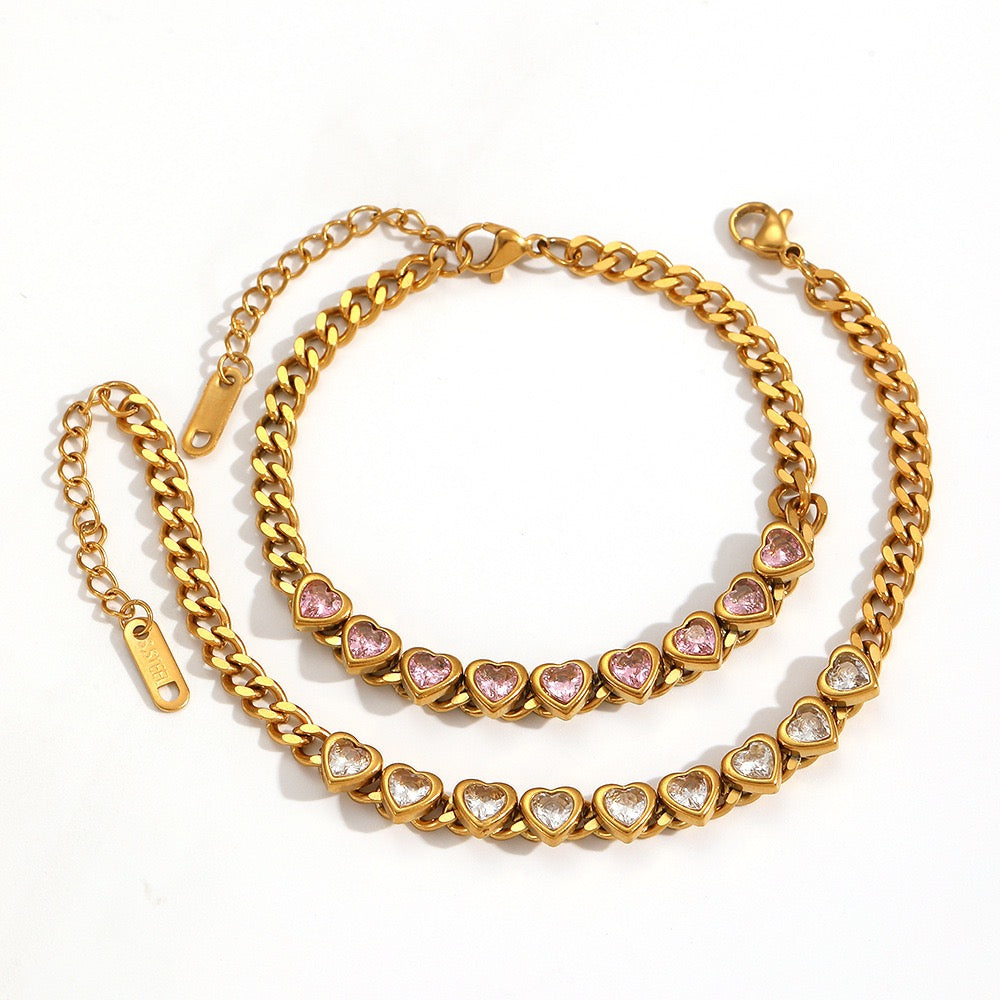 Heart rock bracelet