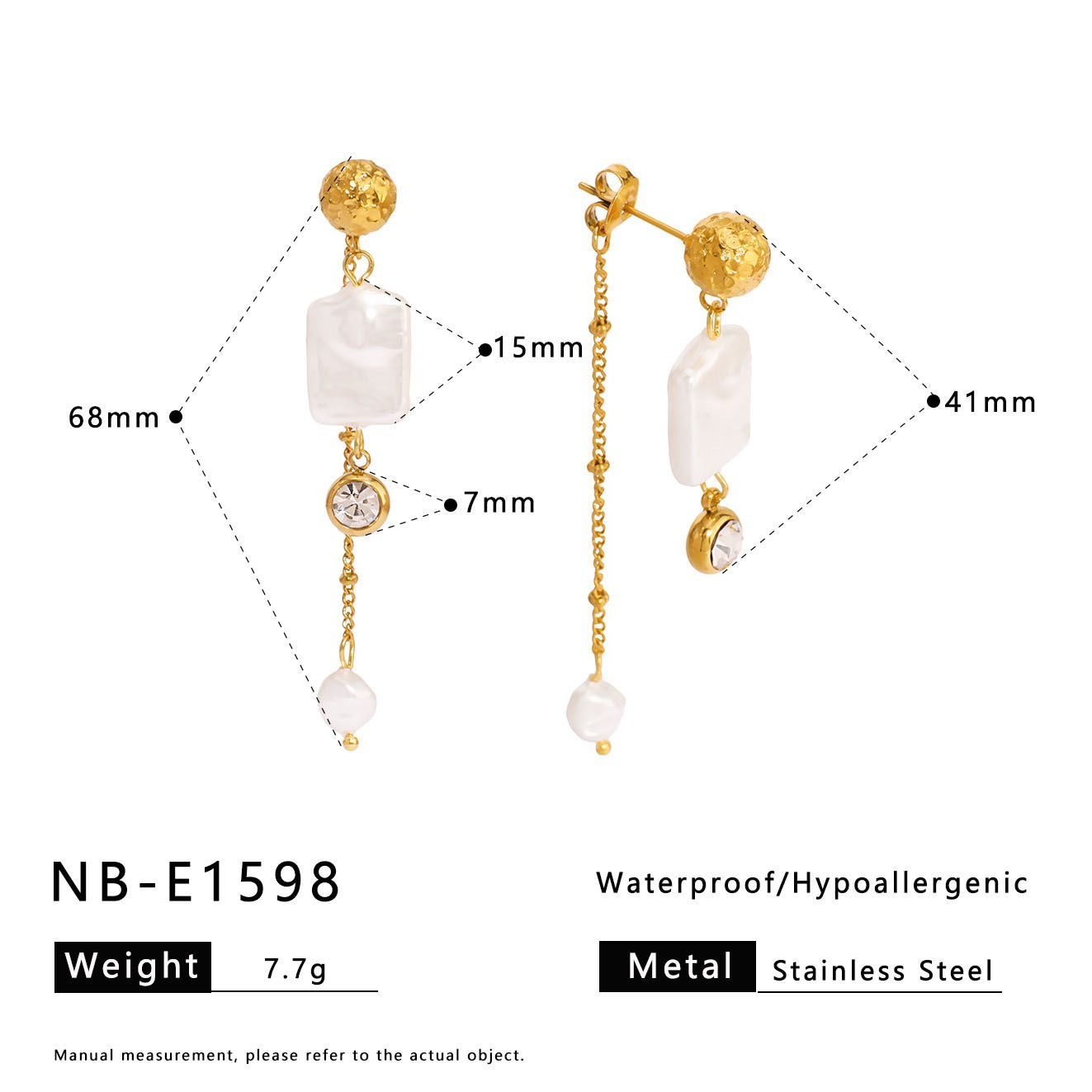 Dangling pearly two ways earrings