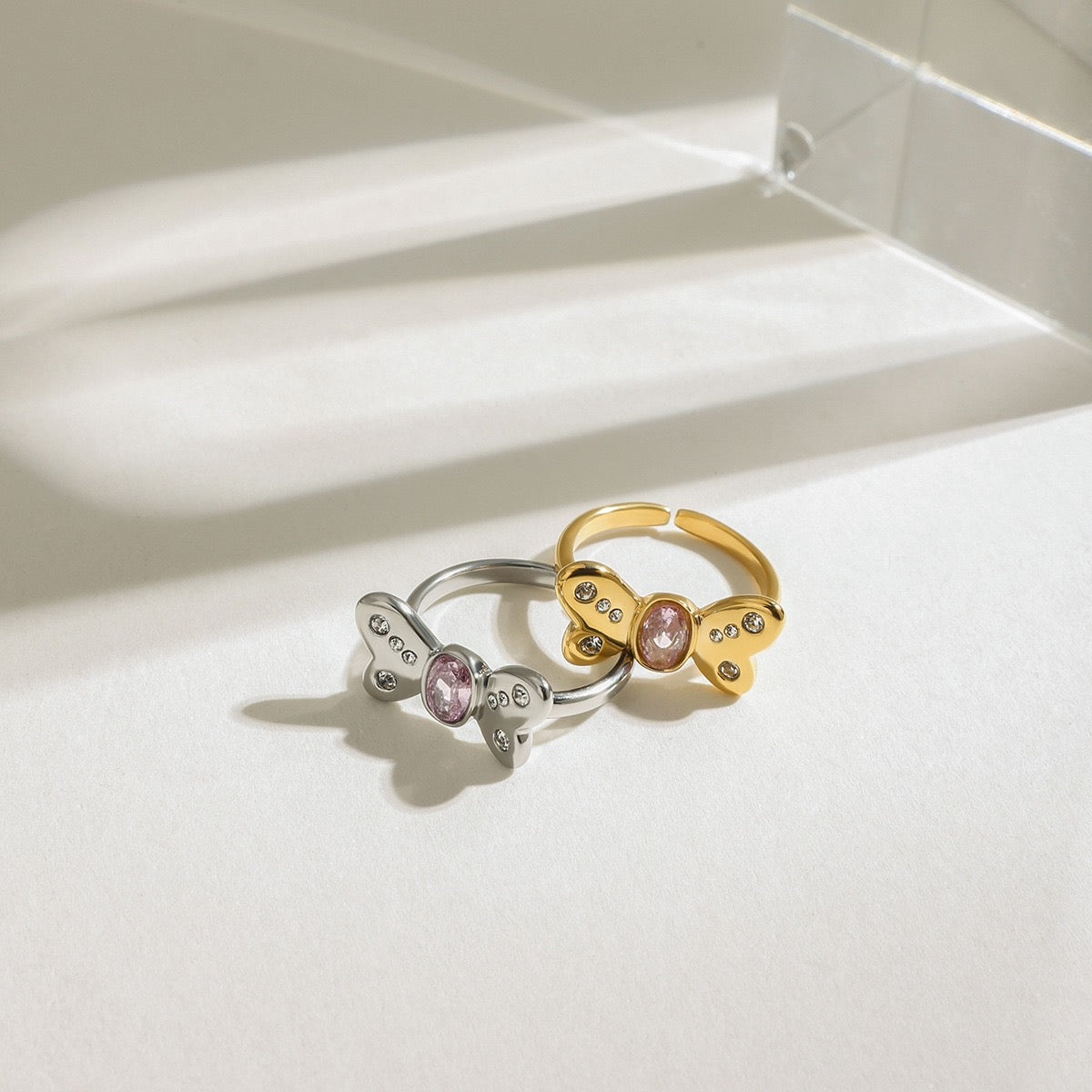 Pink bow ring