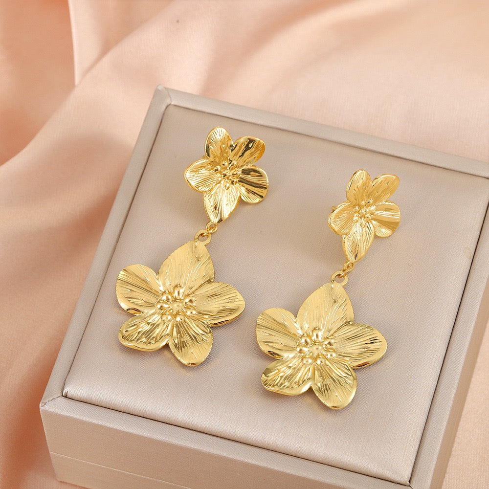 Double flower earrings