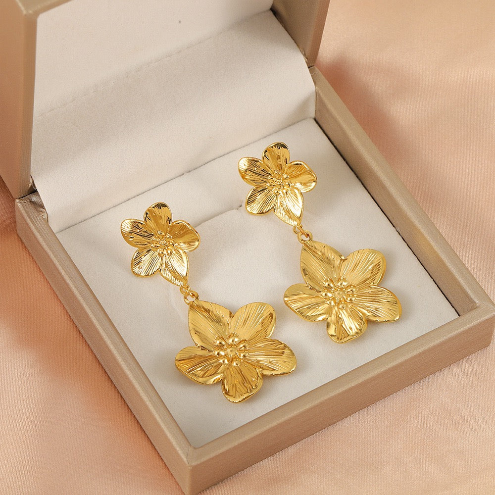 Double flower earrings
