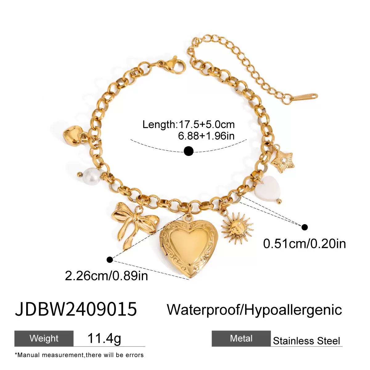 Paige Locket charm bracelet