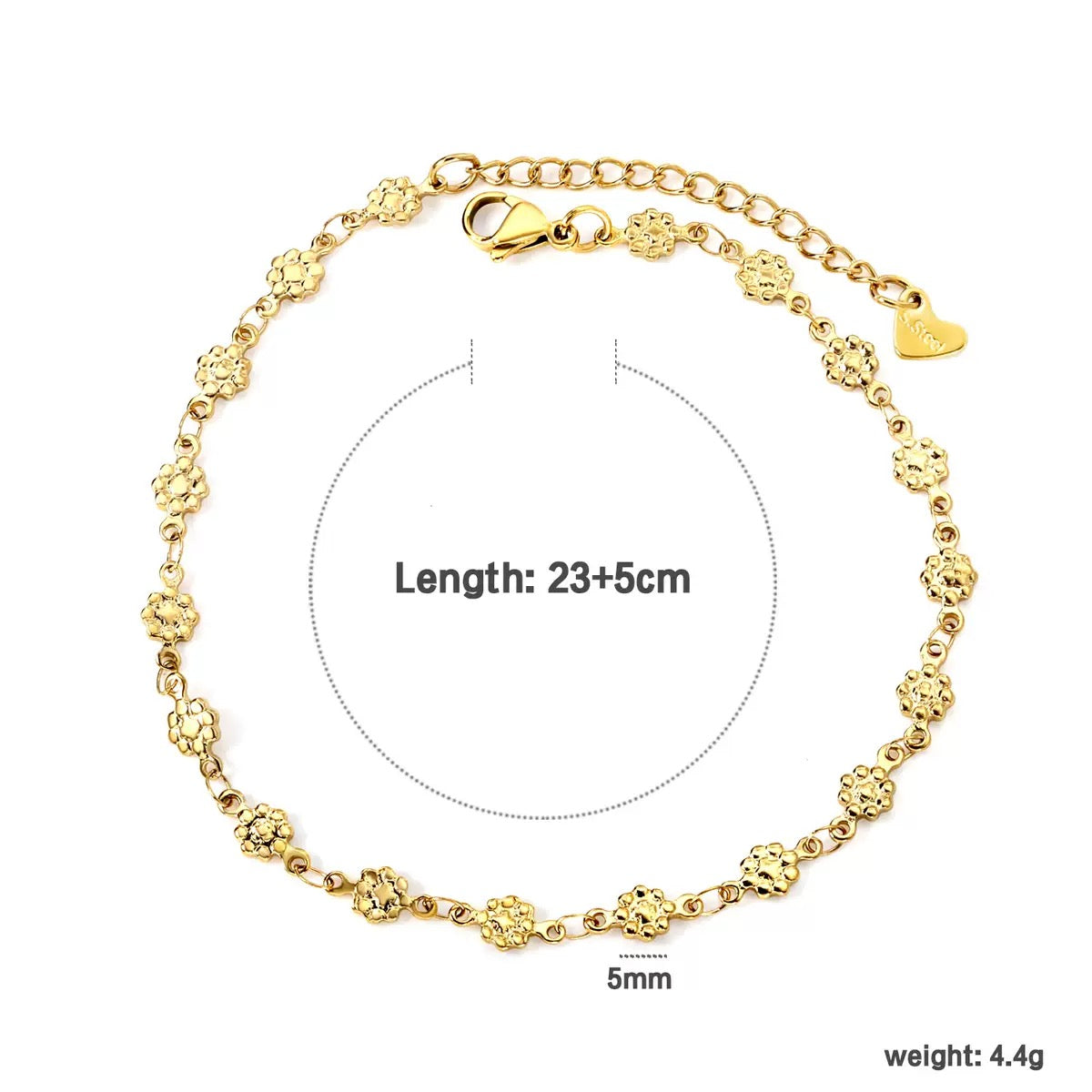 Kaylee Mini flower anklet