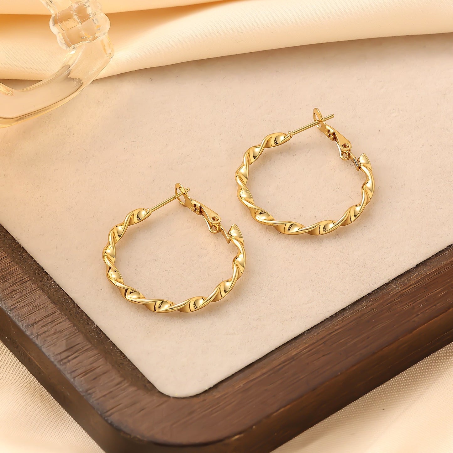 Braid twisted hoops earrings
