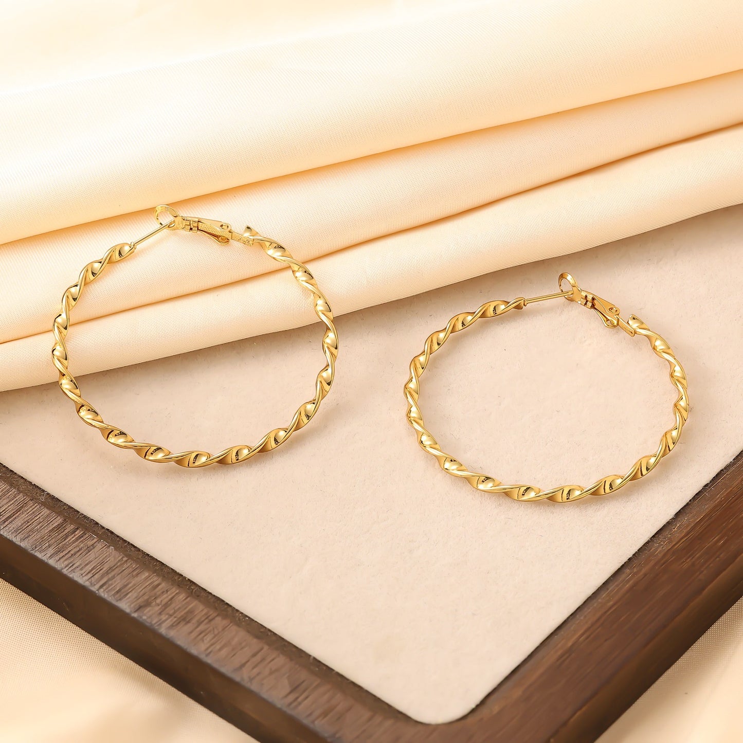 Braid twisted hoops earrings