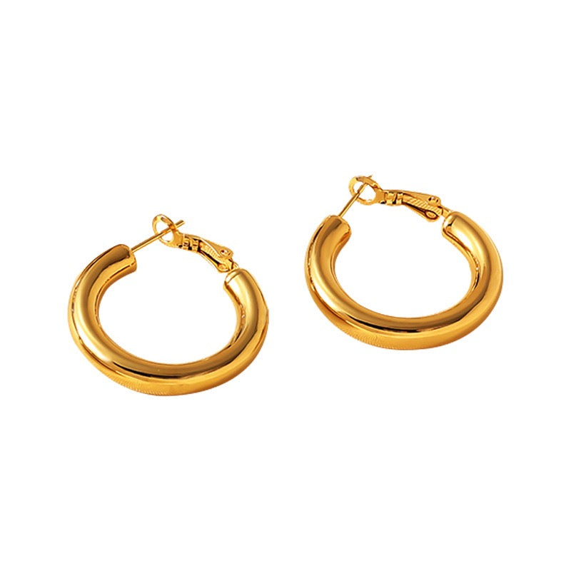 Classic round tube hoop earrings