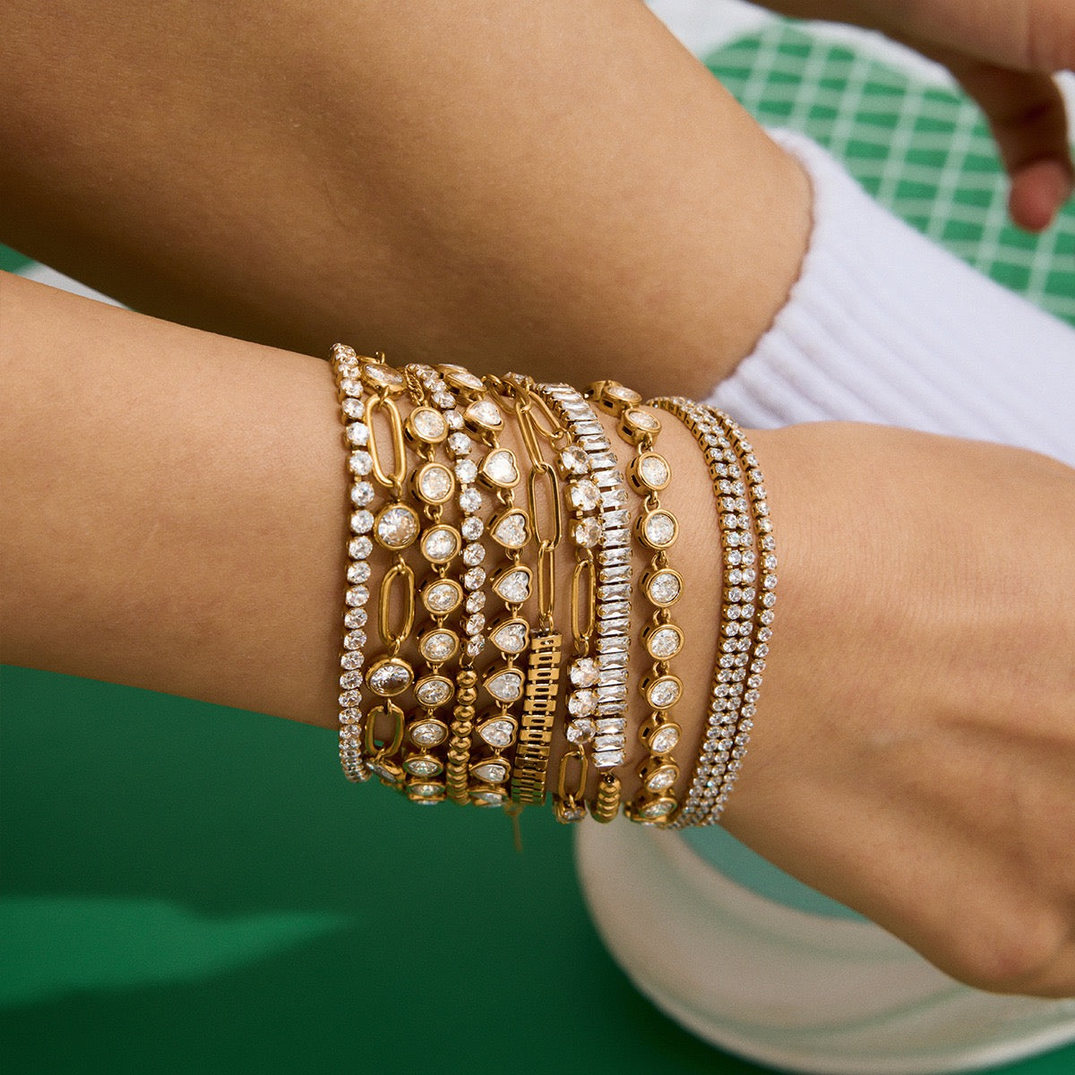 zircon shine rock bracelets