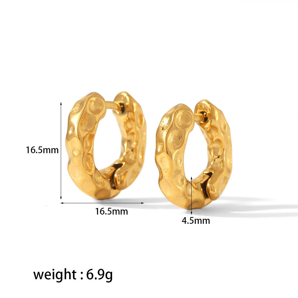 Dainty lava melting hoop earrings
