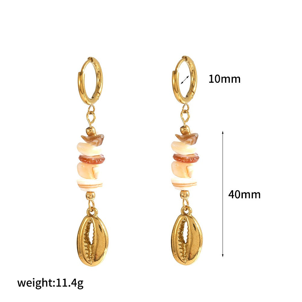 Natural stone pendant earrings