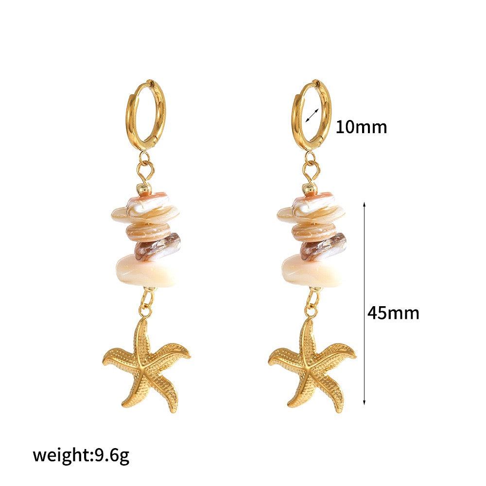 Natural stone pendant earrings