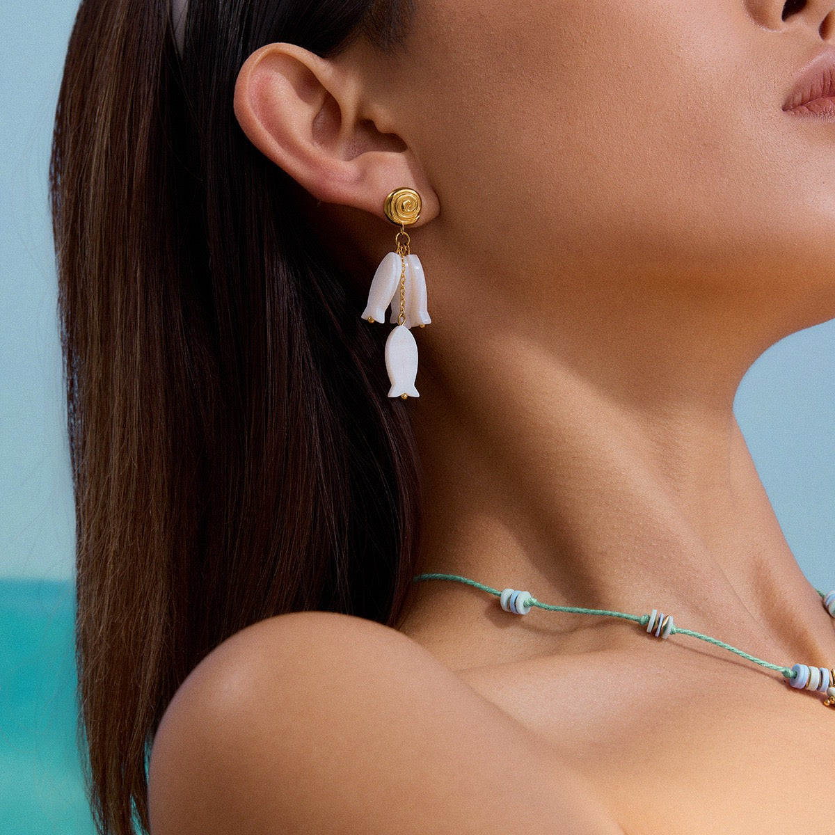 White fish earrings