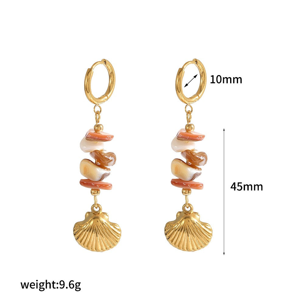 Natural stone pendant earrings