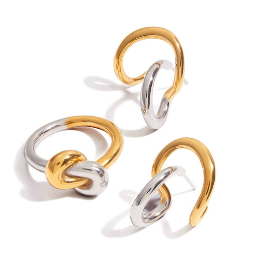Two tones knot ring
