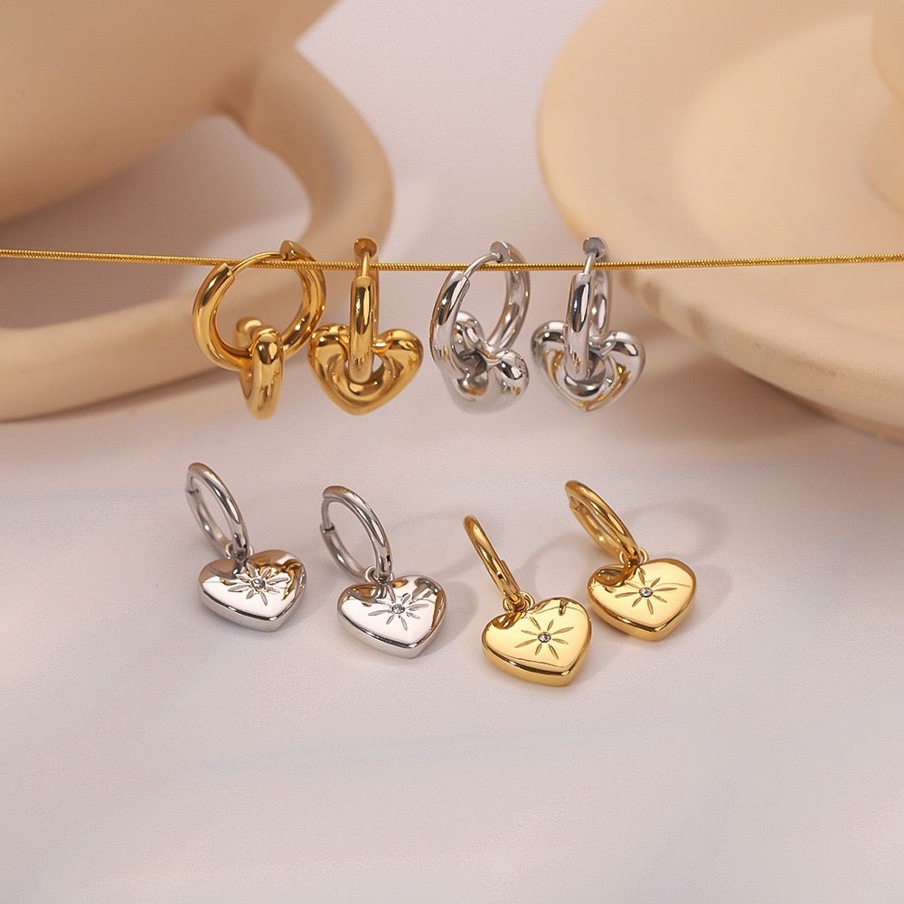 Star heart hoop earrings