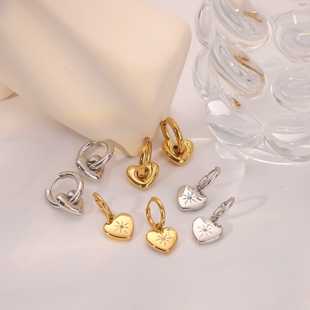 Star heart hoop earrings