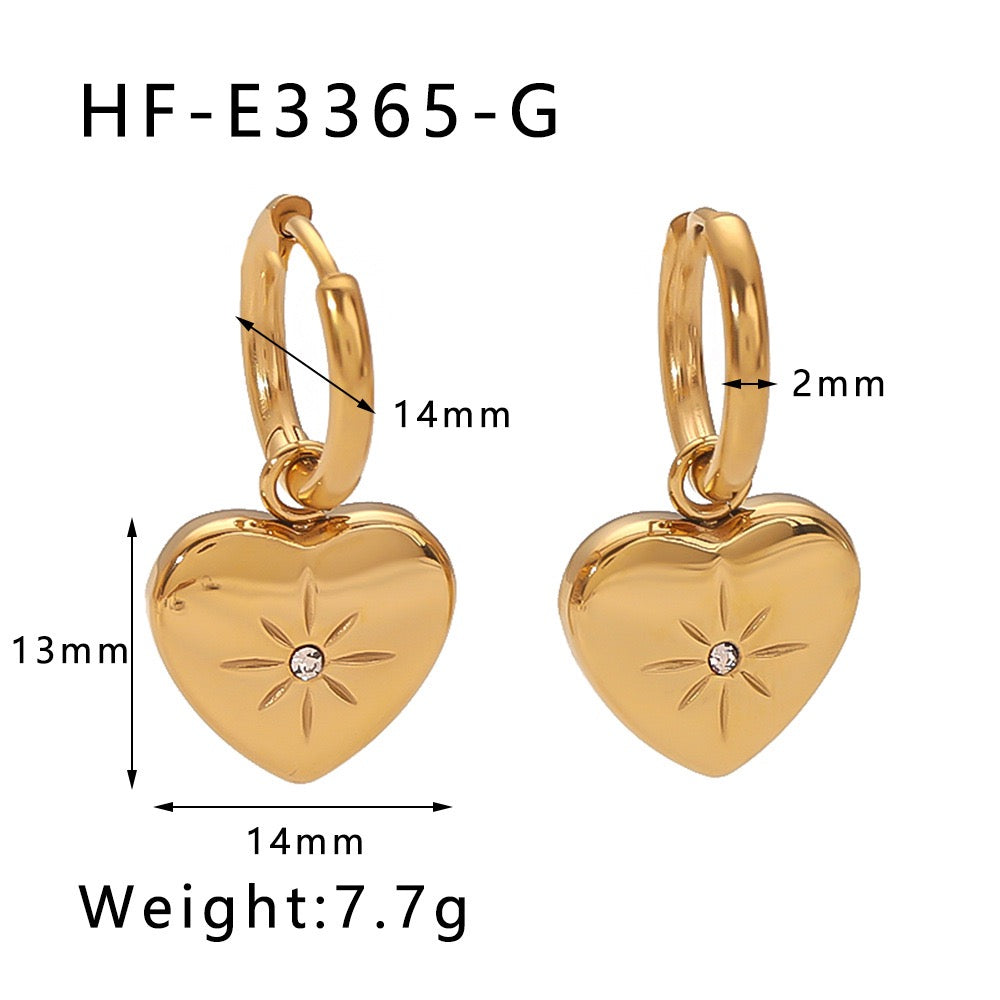 Star heart hoop earrings