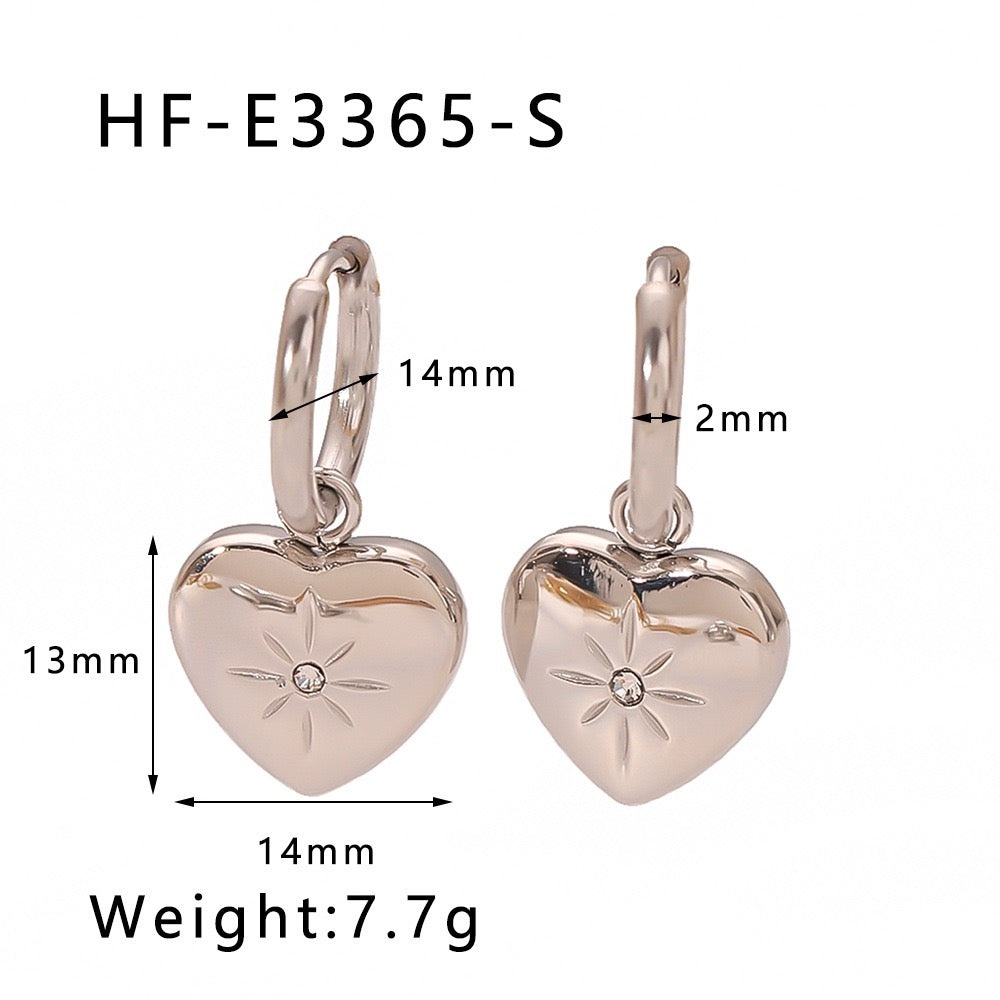 Star heart hoop earrings