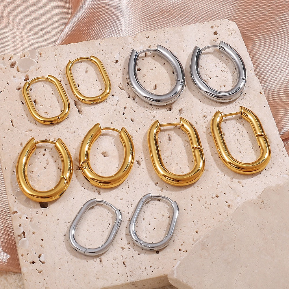 Chubby u shape hoops earrings
