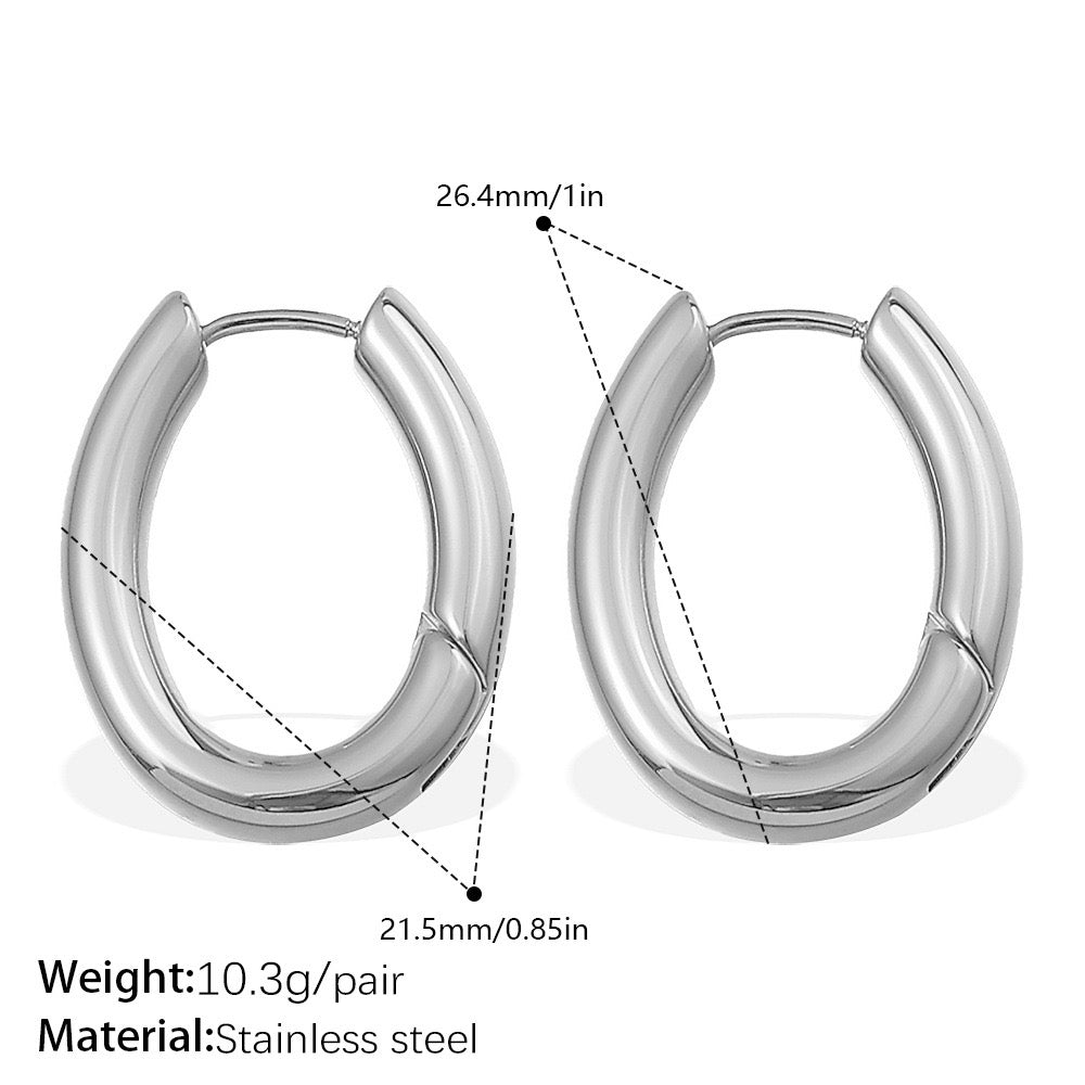 Chubby u shape hoops earrings