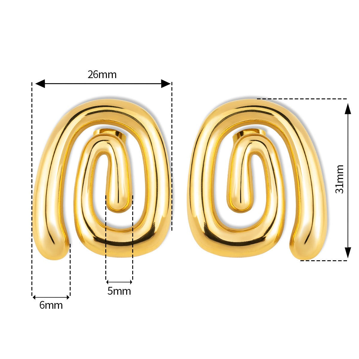 Square swirl earrings