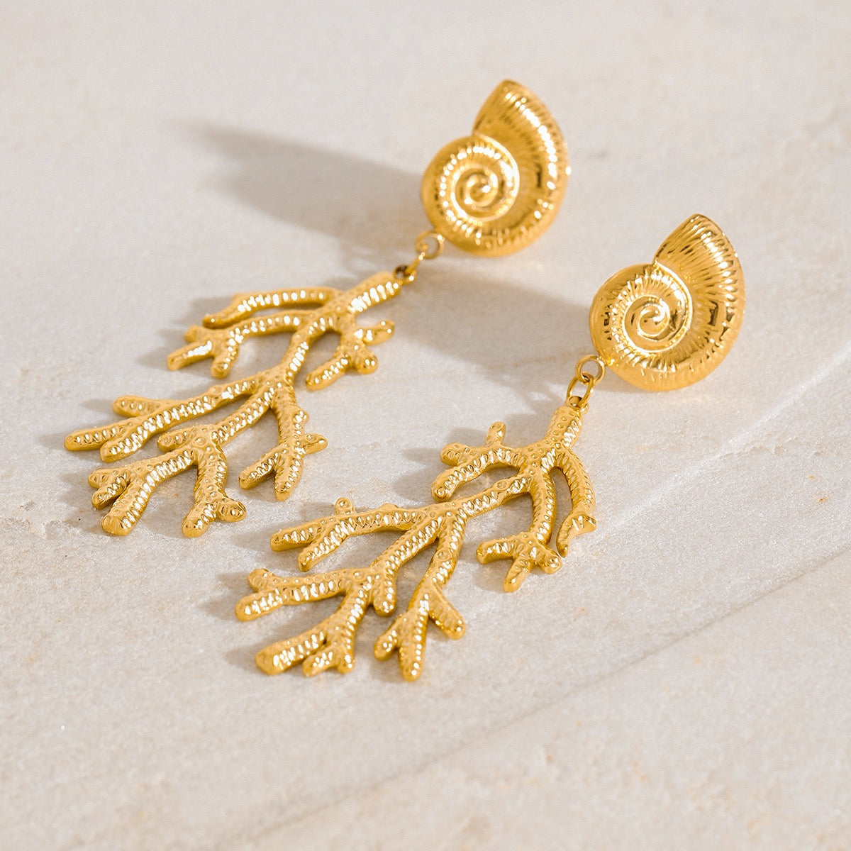 Coral swirl earrings