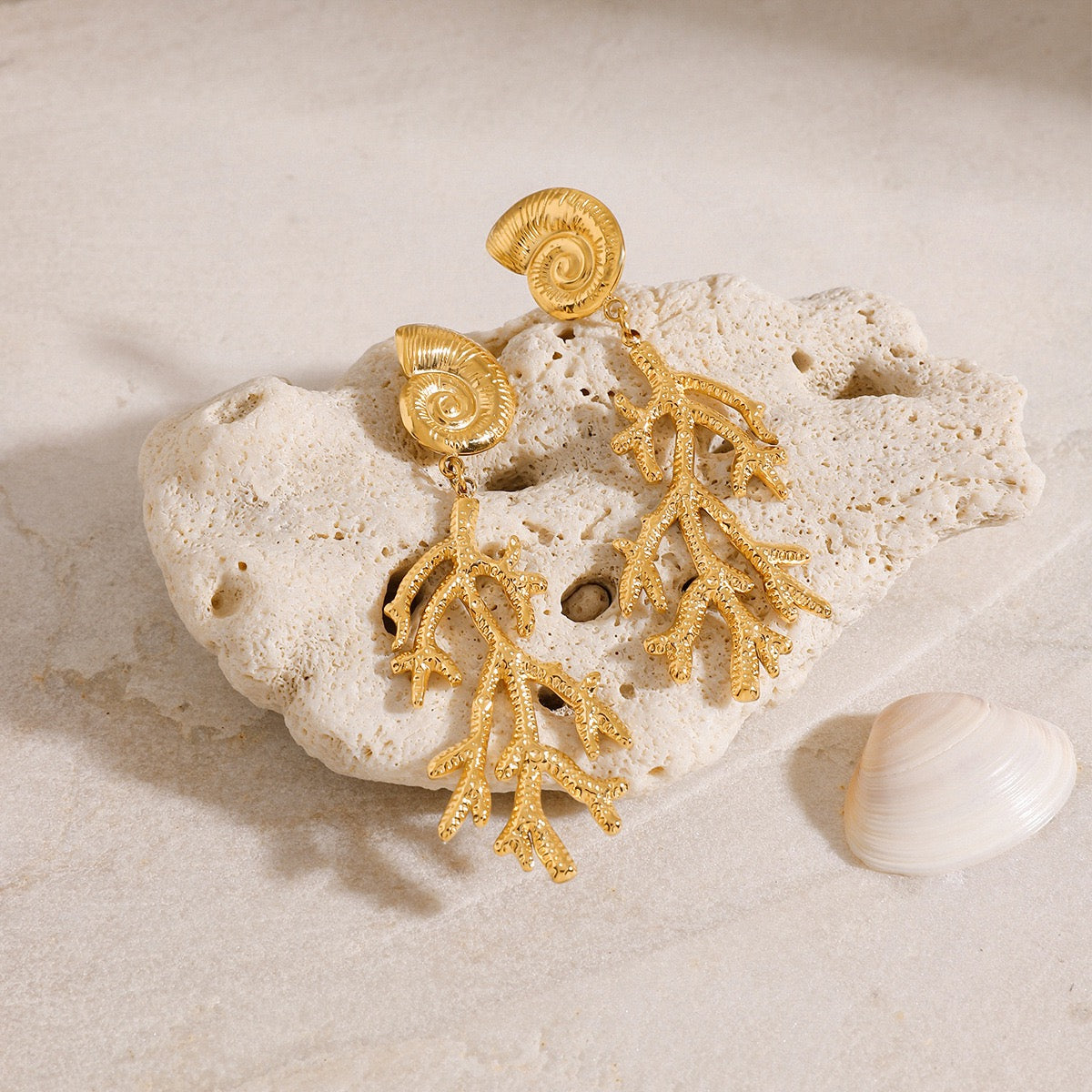 Coral swirl earrings