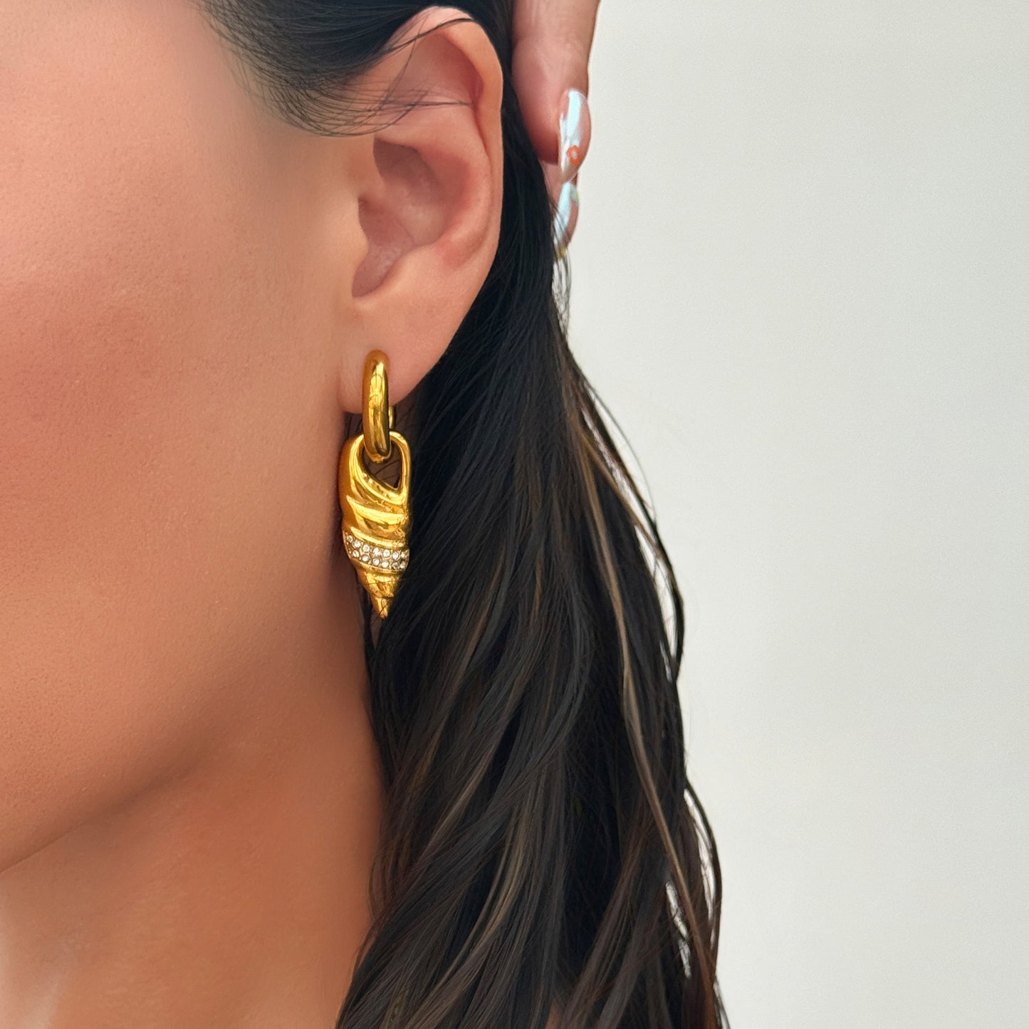 Big snail hoop earrings