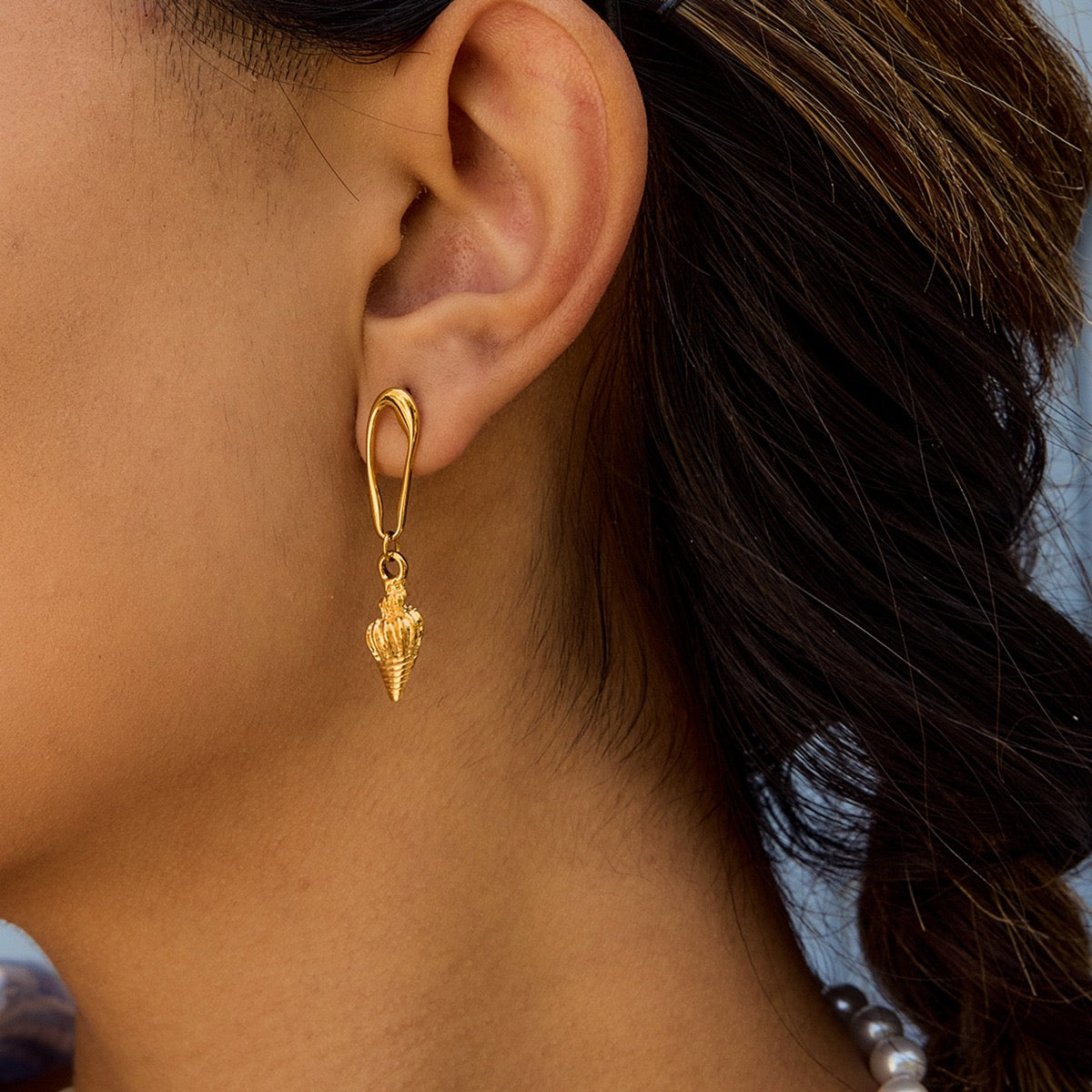 Sea snail earrings