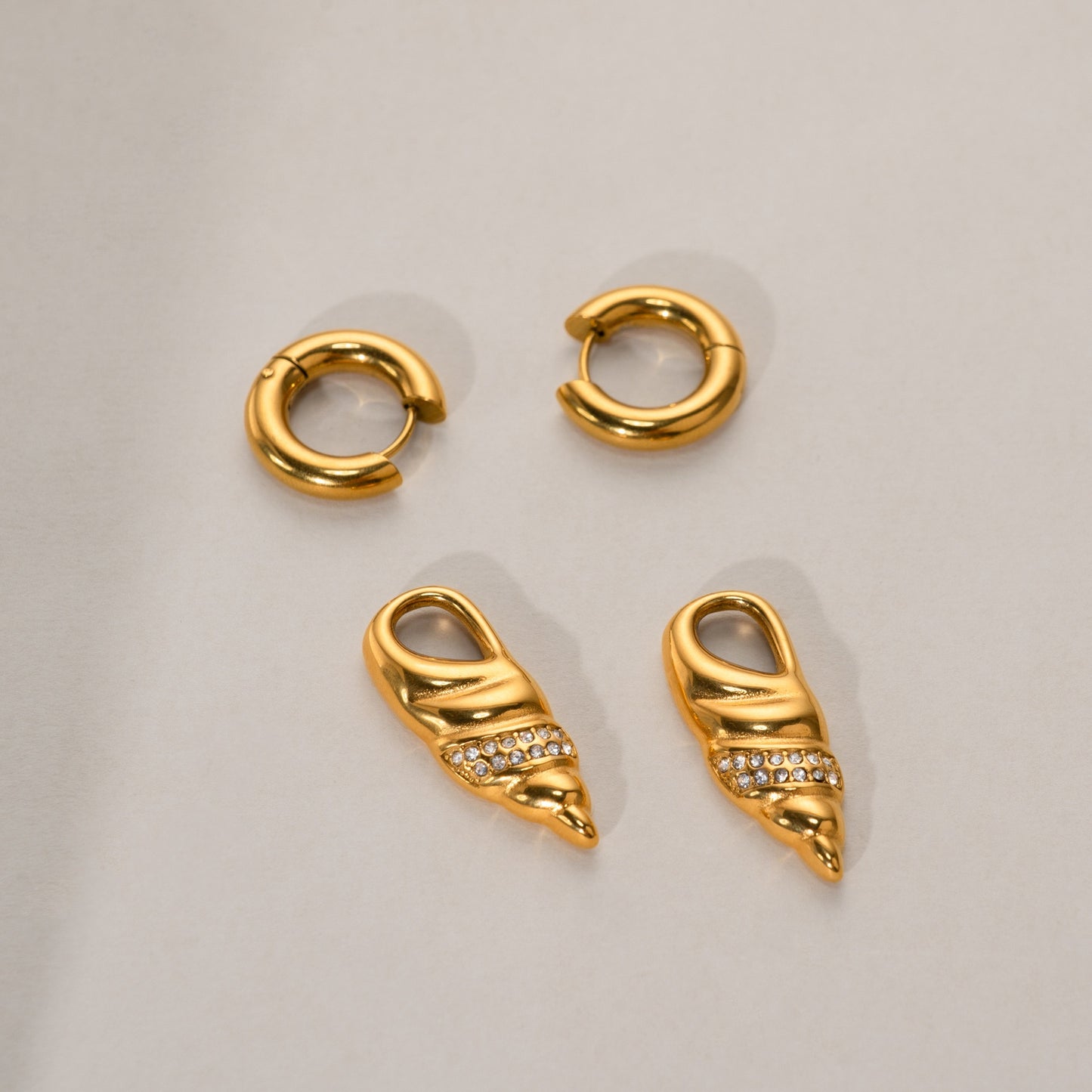 Big snail hoop earrings