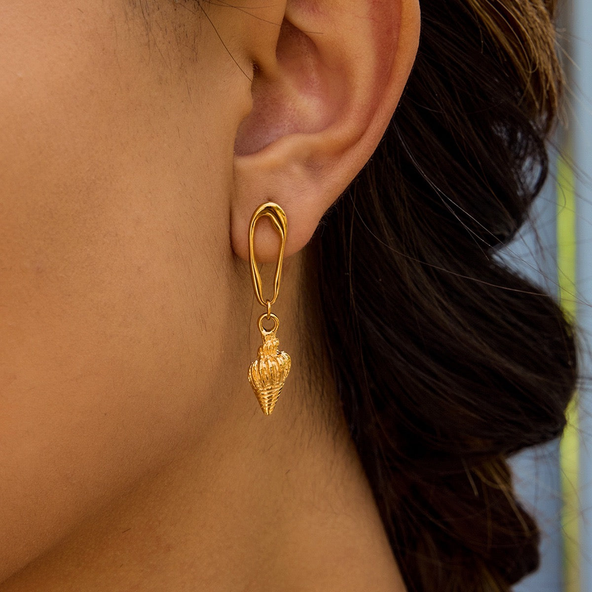 Sea snail earrings