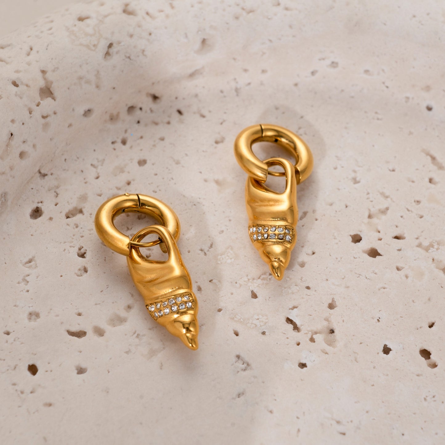 Big snail hoop earrings