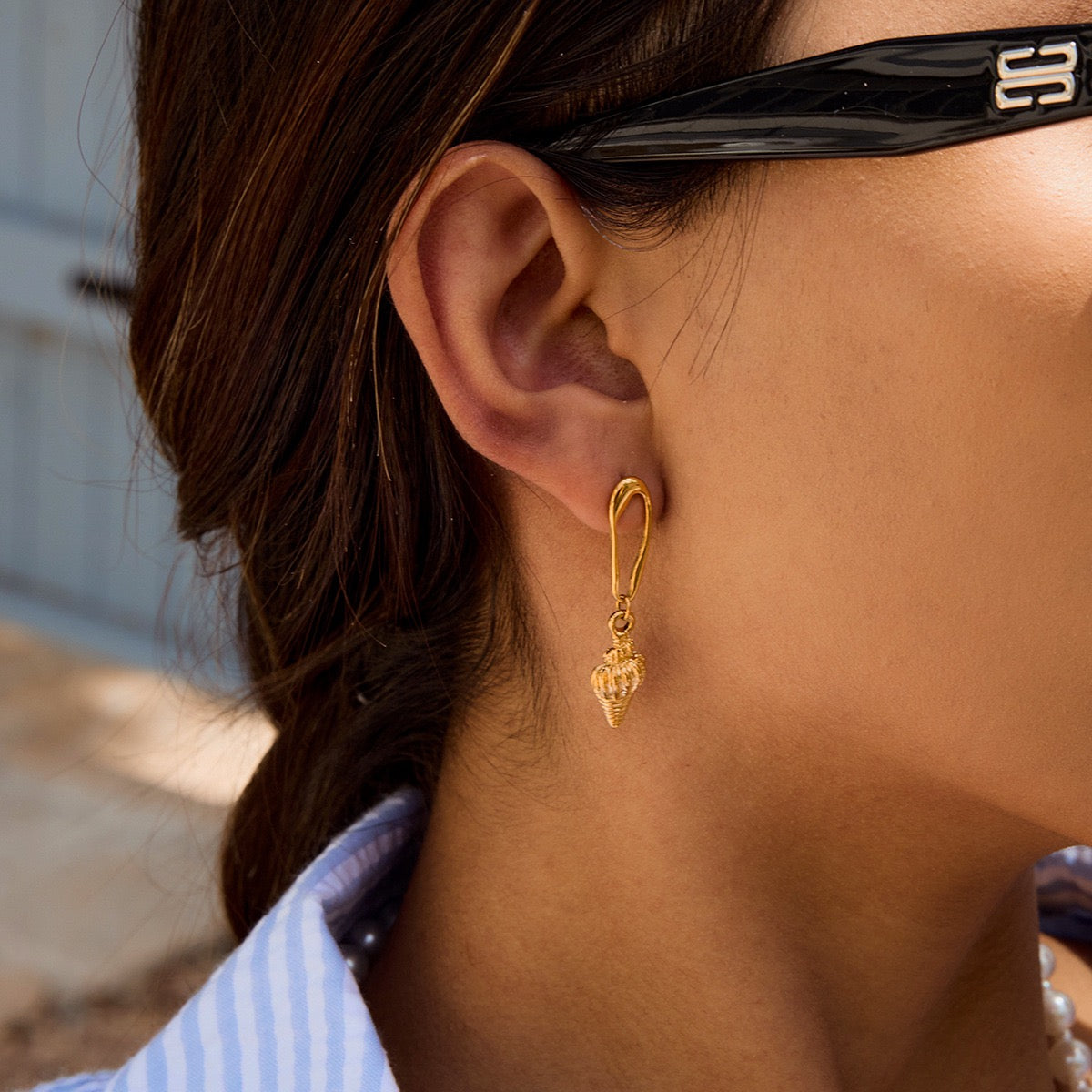 Sea snail earrings