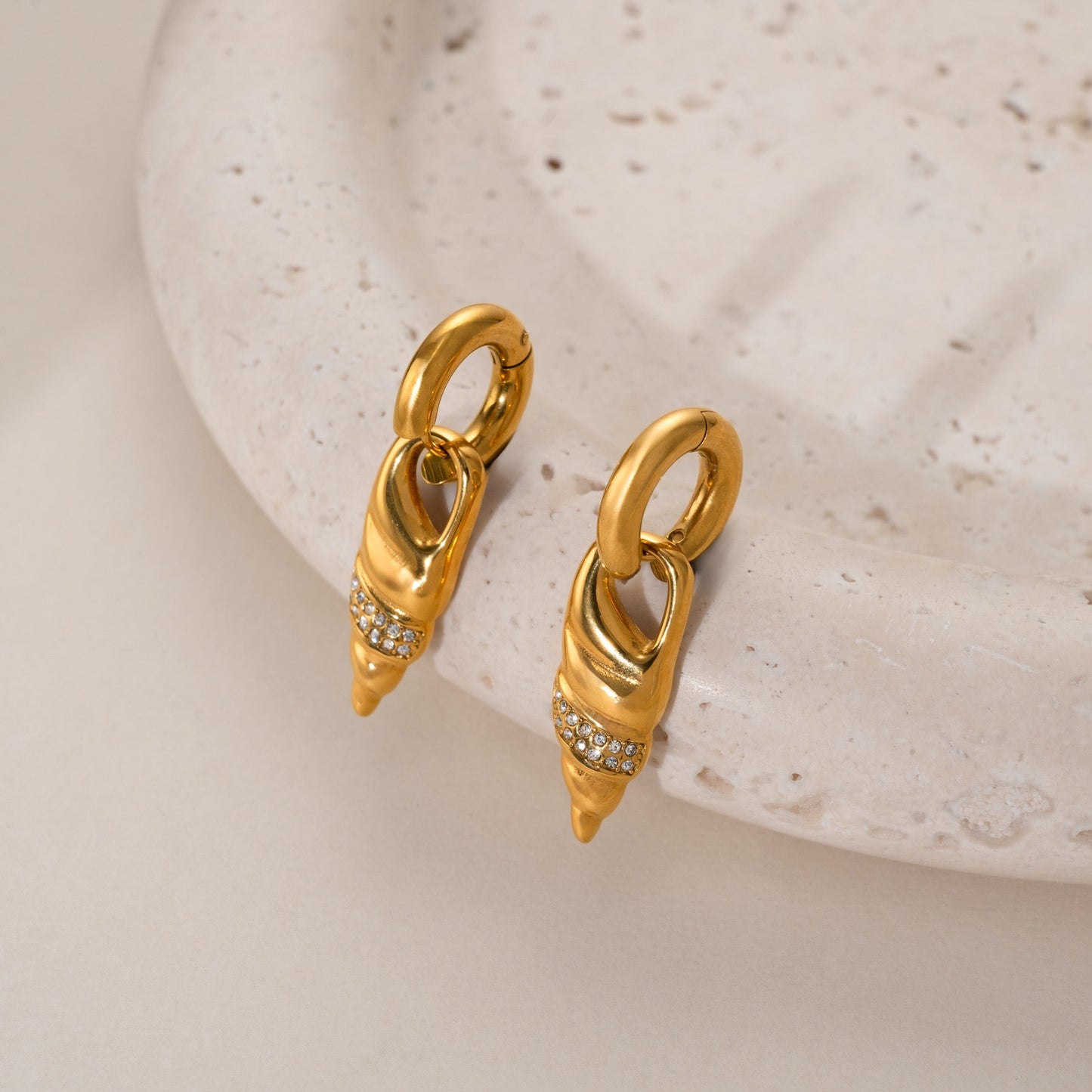 Big snail hoop earrings
