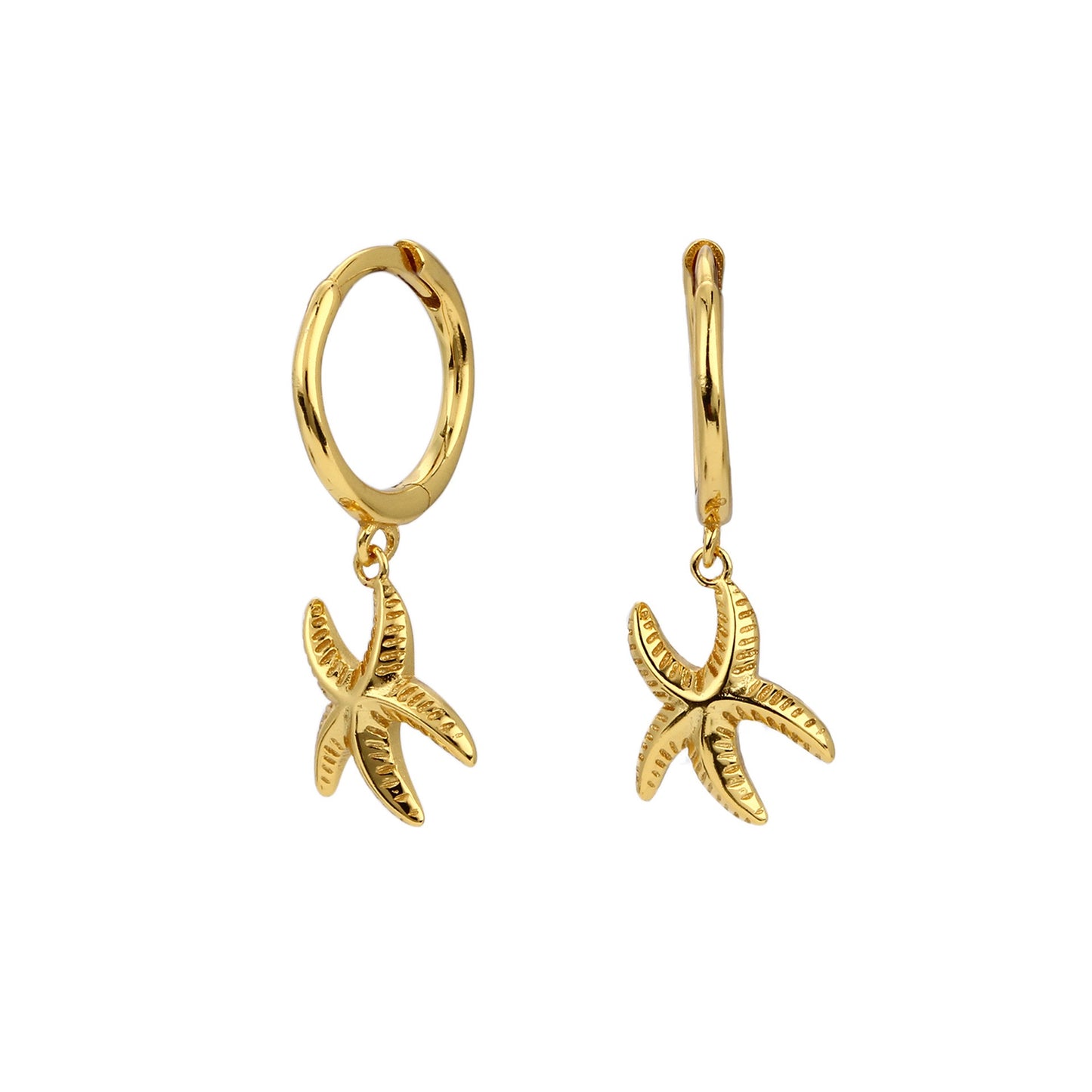 Sterling silver starfish hoops
