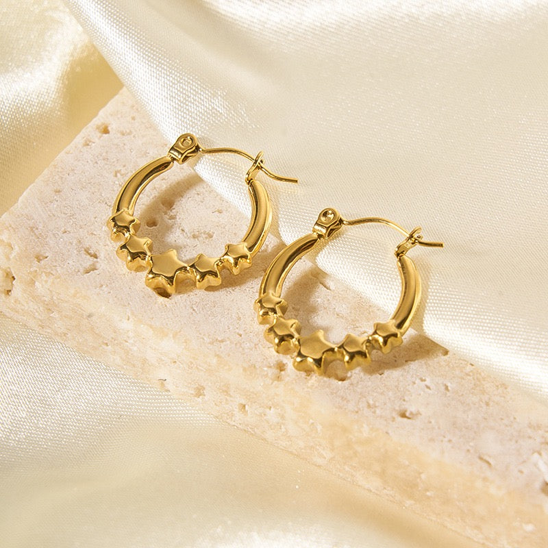 Star hoop earrings