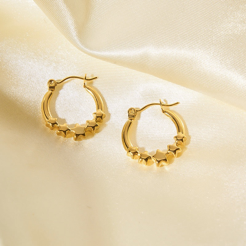 Star hoop earrings