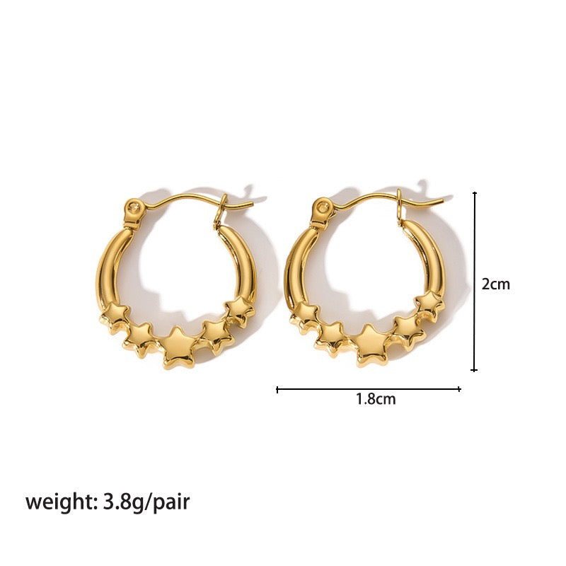 Star hoop earrings