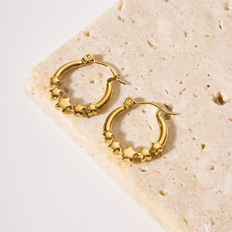 Star hoop earrings