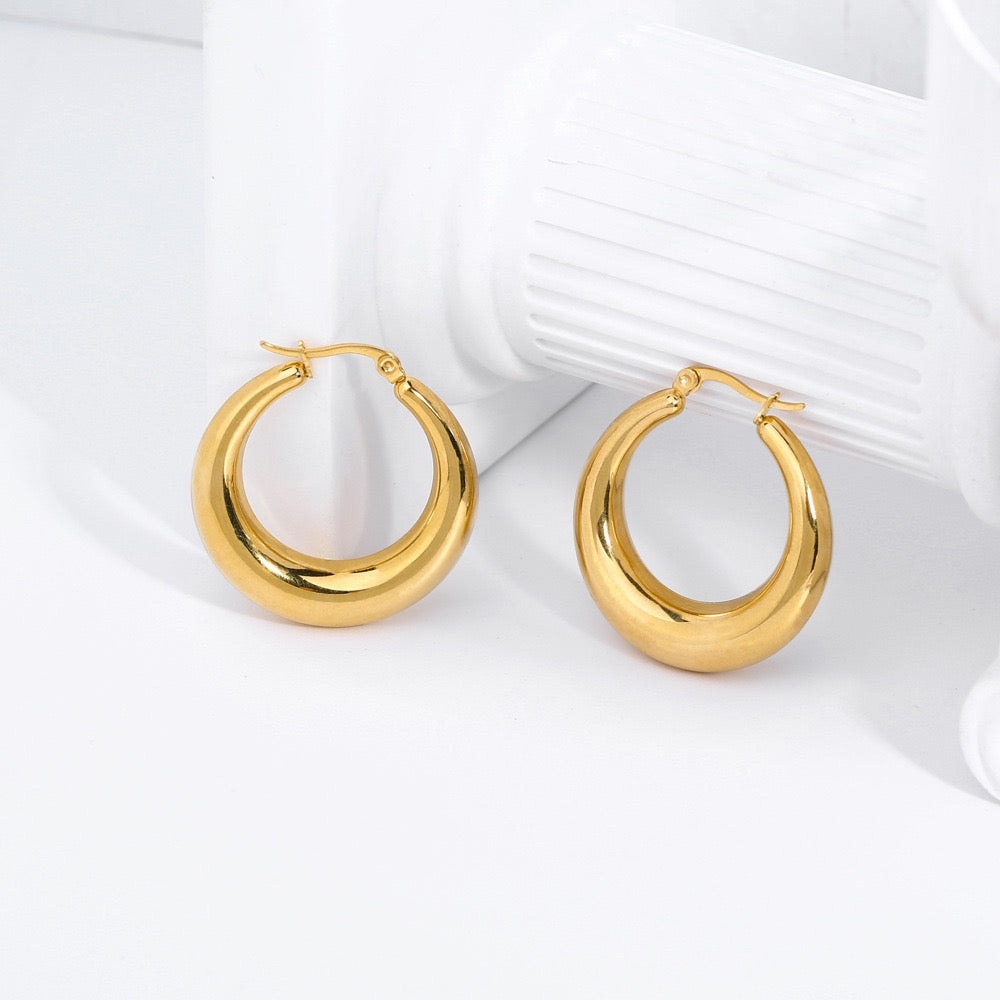 Classic chubby hoops earrings