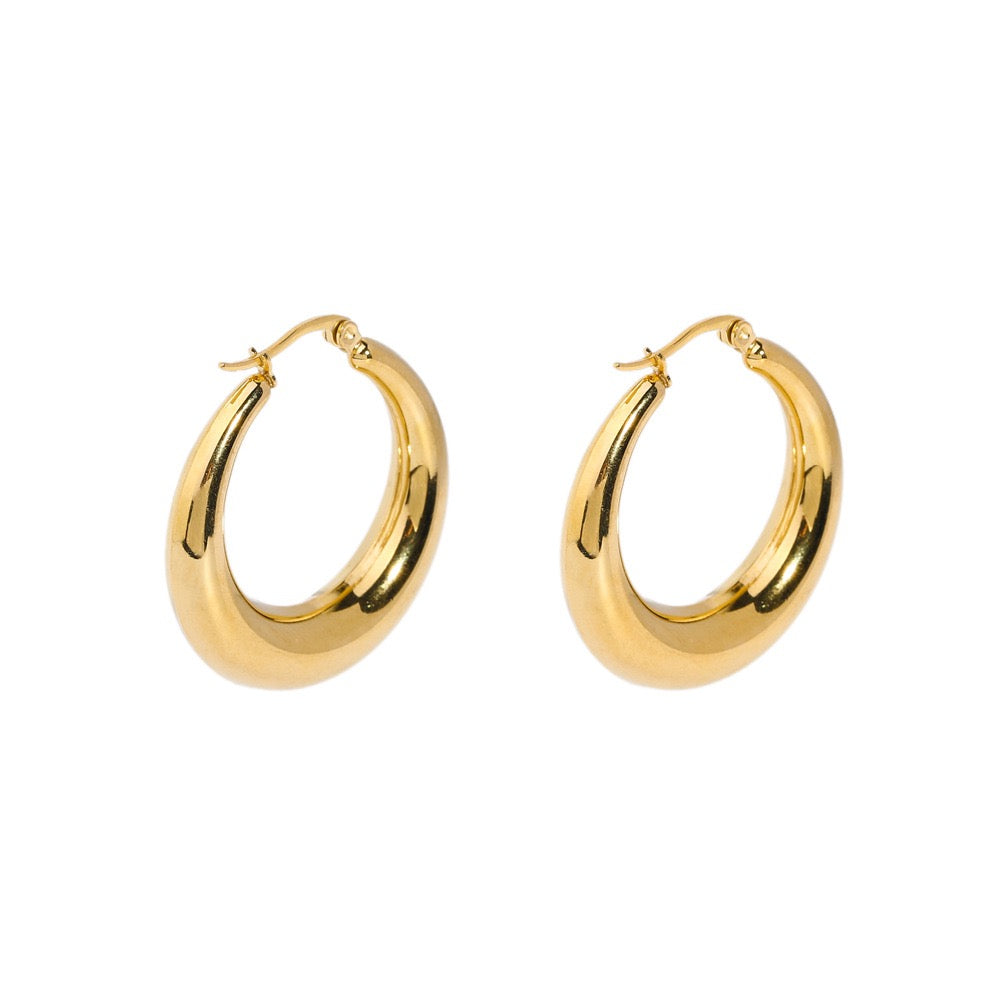 Classic chubby hoops earrings