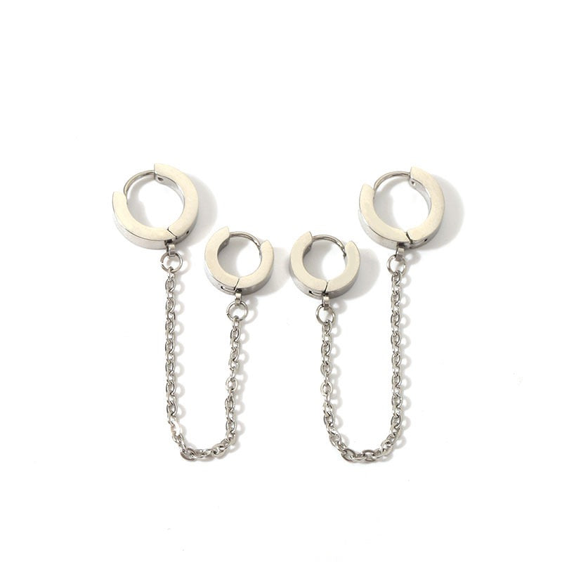 Chains hoop earrings