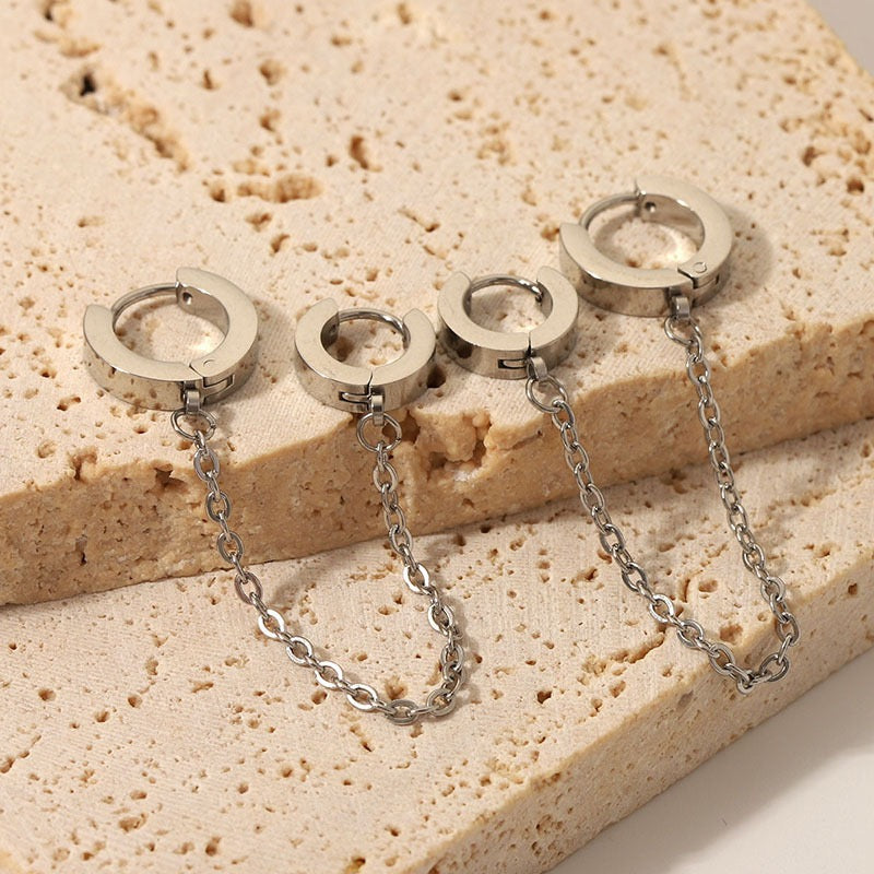 Chains hoop earrings